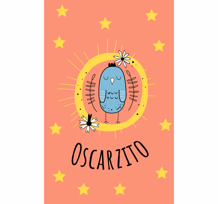Blue bird with name otroška rolo senčila - TenStickers