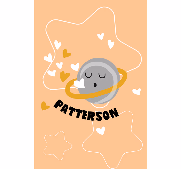 Hearted saturn z imenom otroška rolo senčila - TenStickers