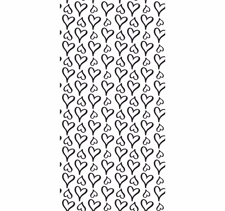Black and white hearts romantična rolo zavesa - TenStickers