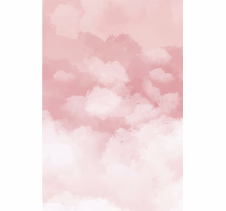 Soft aquarella pink oblaki senčilo - TenStickers