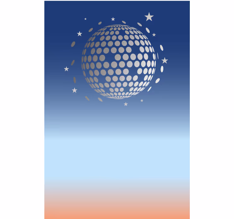 Gradient barvita disko krogla najstnica - TenStickers