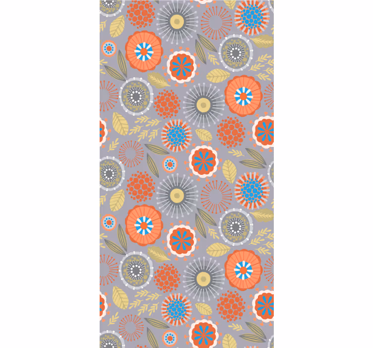 Bright floral pattern cvetje in rastline senčilo - TenStickers