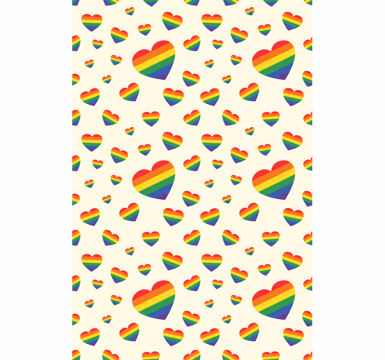 Zastava gejevskega ponosa v spalnici v obliki srca - TenStickers