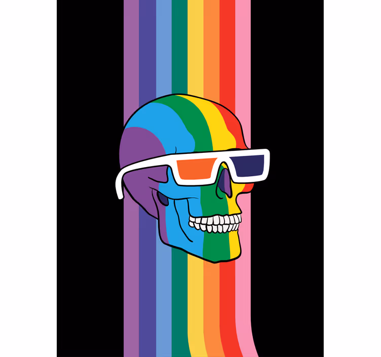 Mavrični odtenki lobanje geek senčilo - TenStickers