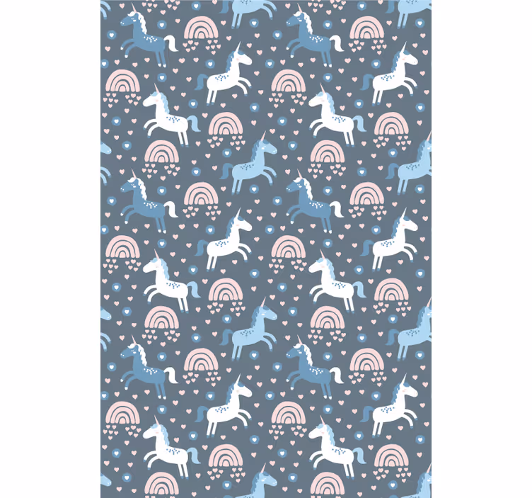 Blue unicorns and rainbows otroška rolo senčila - TenStickers