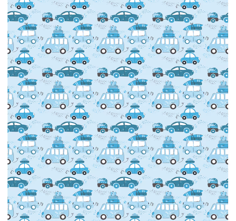 Vzorec modrih avtomobilov otroška rolo senčila - TenStickers