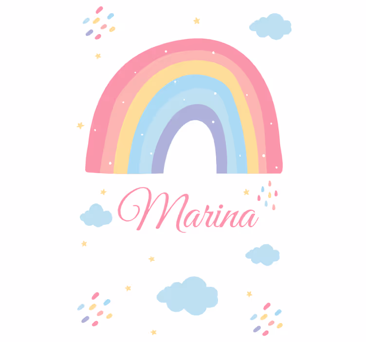 Luštna mavrica in oblak v pastelnih žaluzijah - TenStickers