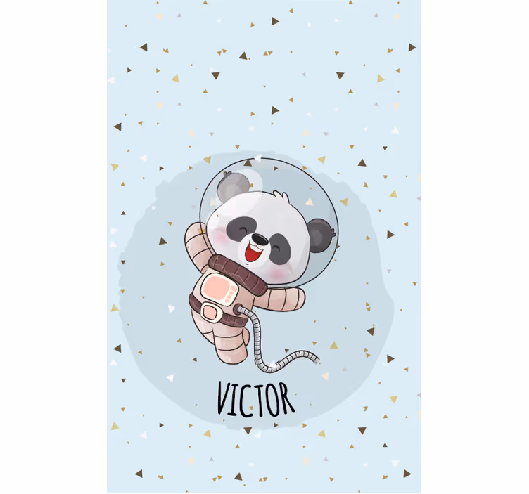 Panda astronaut z imenom otroška rolo senčila - TenStickers