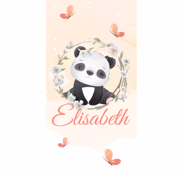 Baby panda with name otroška rolo senčila - TenStickers