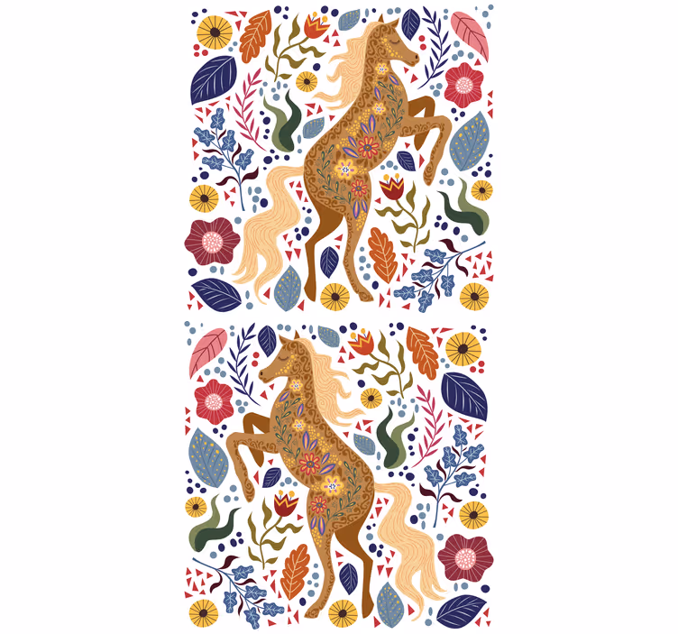 Divji konj folklora ilustracija roletna Roletne - TenStickers