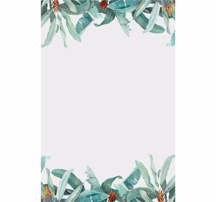 Tropical leaf border cvetje in rastline senčilo - TenStickers