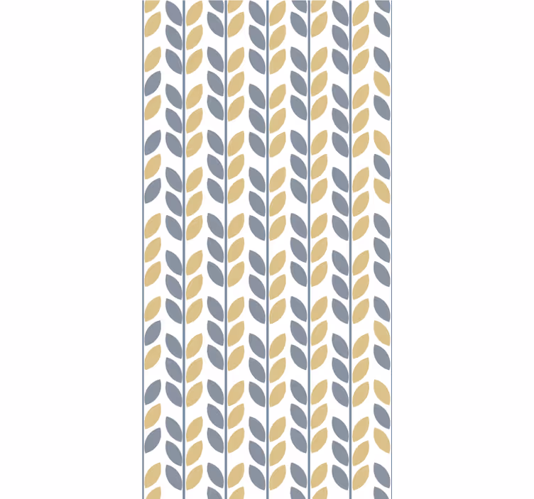 Leafy vertical pattern z cvetjem in rastlinami - TenStickers