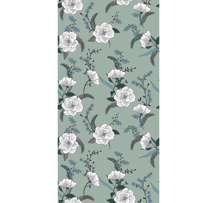 Cvetlični vzorec magnolije cvetje in rastline senčilo - TenStickers