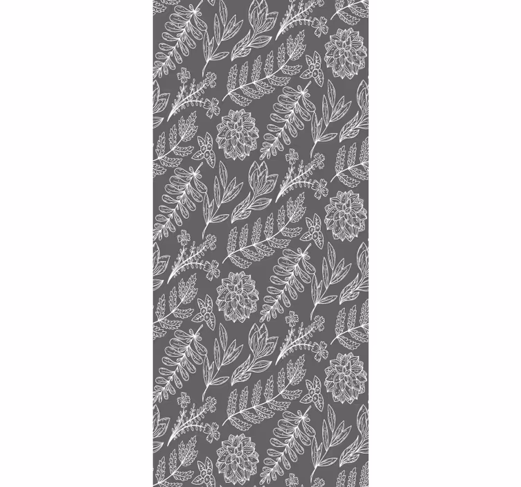Floral outline pattern cvetje in rastline senčilo - TenStickers