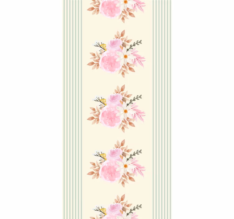 French provincial striped pattern cvetje in rastline - TenStickers