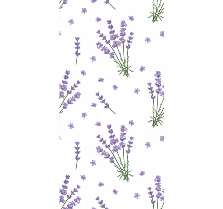 Lavender floral pattern cvetje in rastline senčilo - TenStickers