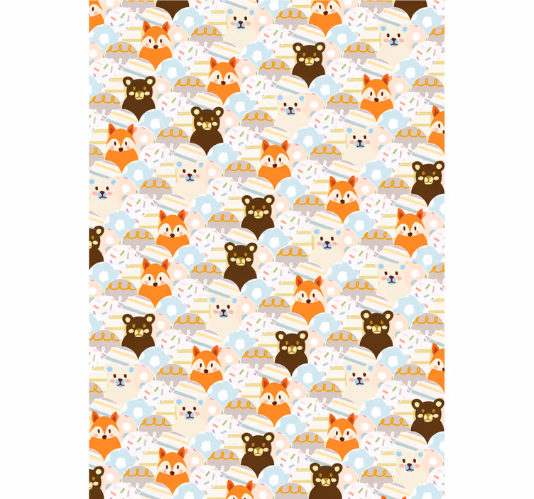 Patchwork žival medved različne živali Roleta - TenStickers