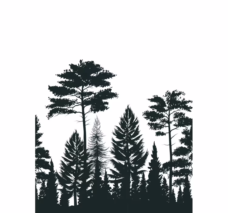 Silhouette forest scene gred rolo senčilo - TenStickers