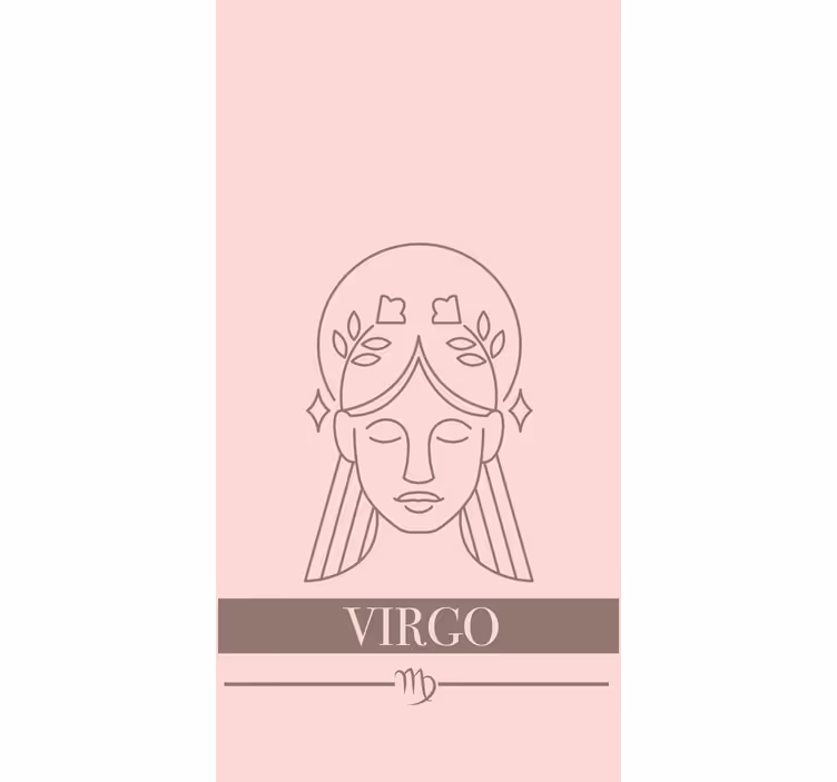 Zasnova zodiakalnega znamenja device z roza karto senčilo - TenStickers
