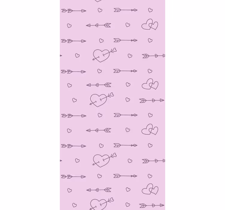 Srca in puščice romantična rolo zavesa - TenStickers