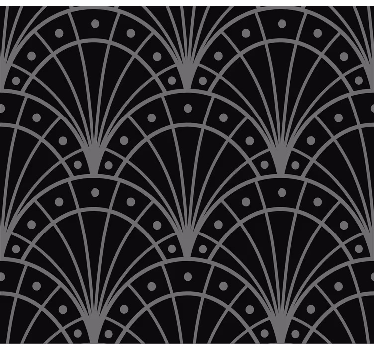Eleganten črni art deco rolo zavesa za dnevno sobo - TenStickers