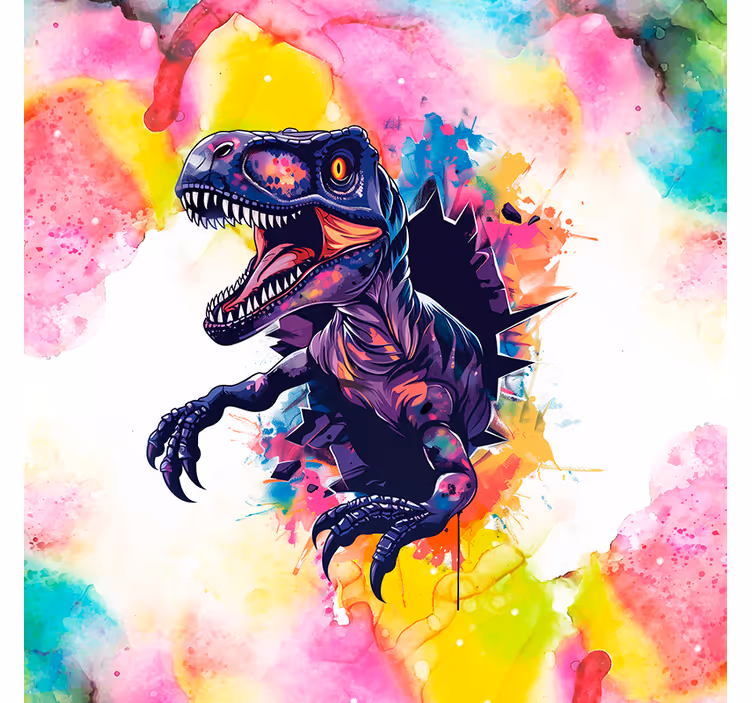 Nasičene barve velociraptor dinosavrska senčila za okno - TenStickers