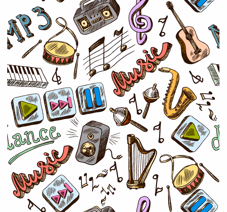 Glasbeni vzorec zabavno rolo senčilo - TenStickers