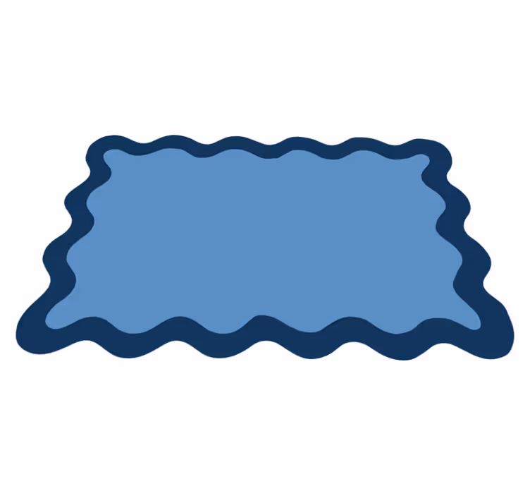 Modra valovita obroba jedilne podloge v modernem stilu - TenStickers