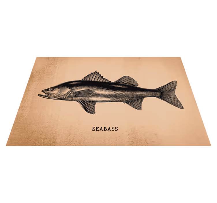 Seabass fish illustration izvirna jedilna podloga - TenStickers