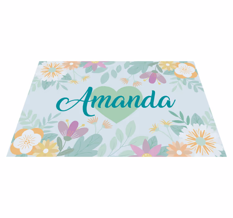 Flower heart amanda osebni pogrinjek - TenStickers