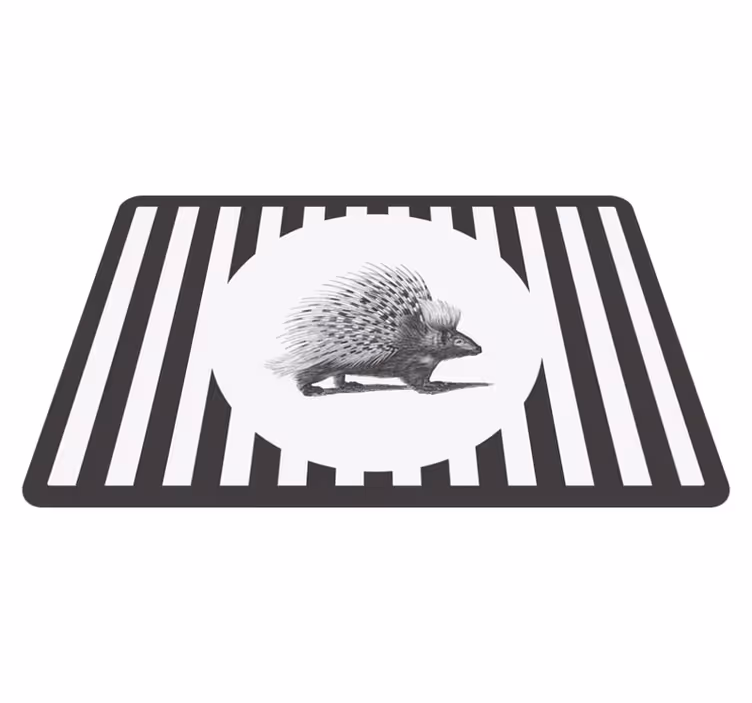 Porcupin art črno-beli trendovski podstavki - TenStickers