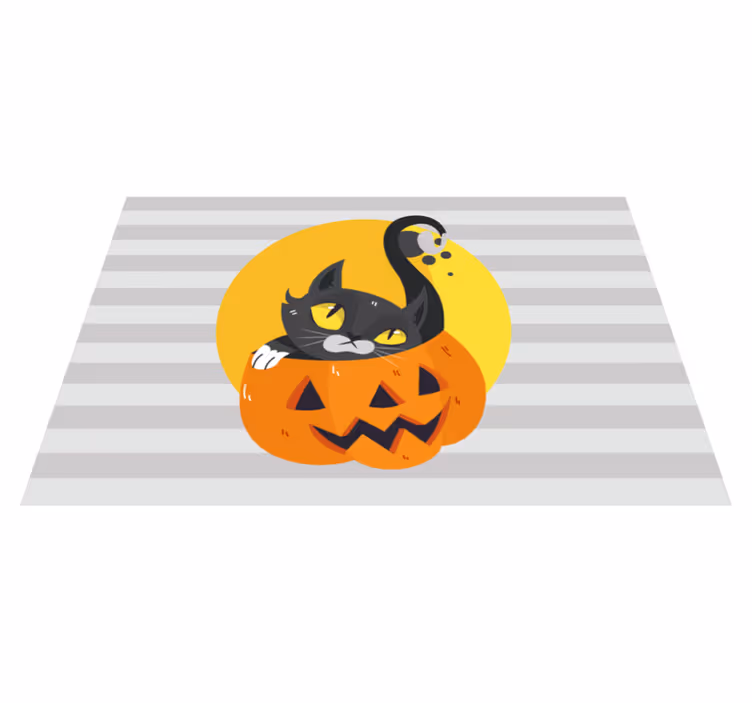 Otroške pogrinjke iz buč in črnih mačk - TenStickers