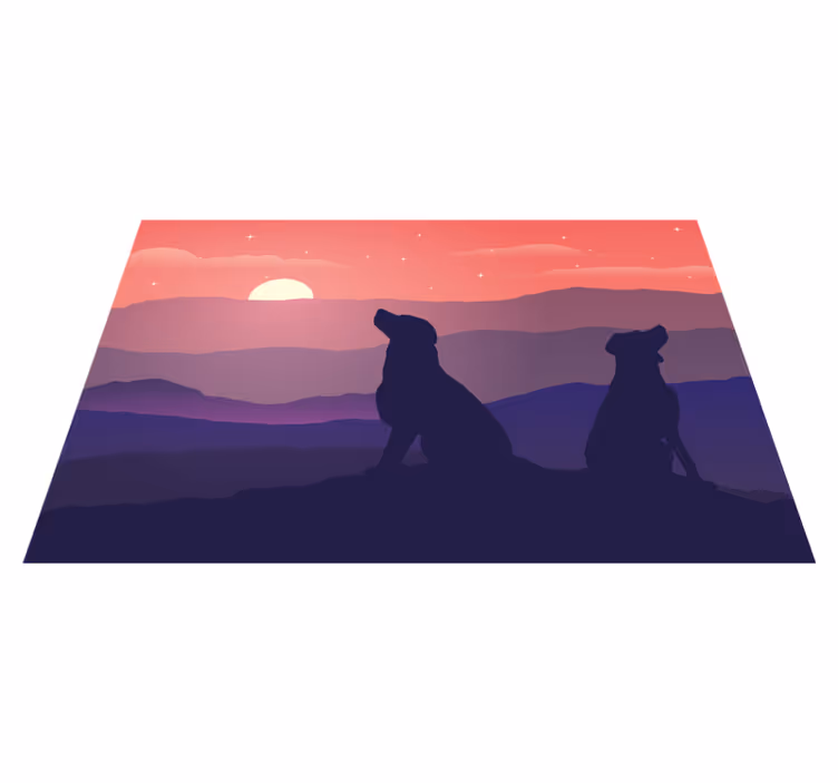 Pogrinjki za sončni zahod in pse - TenStickers