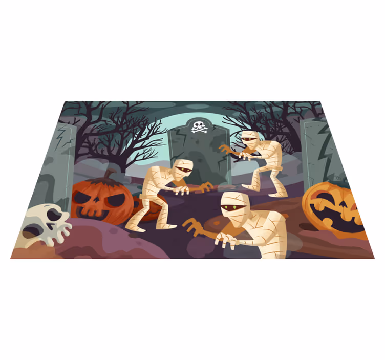 Mummies emerging graveyard pogrinjek - TenStickers