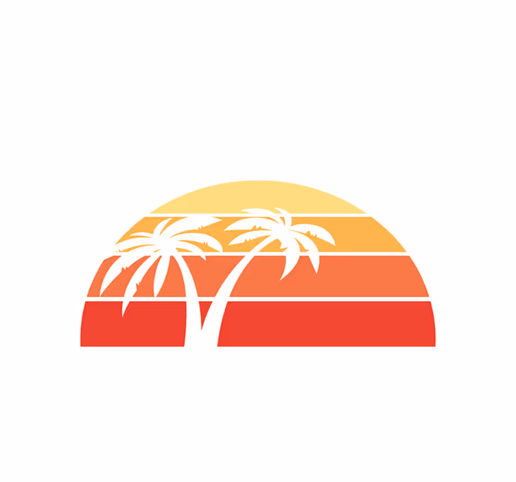 Tropical dusk landscape izvirna jedilna podloga - TenStickers