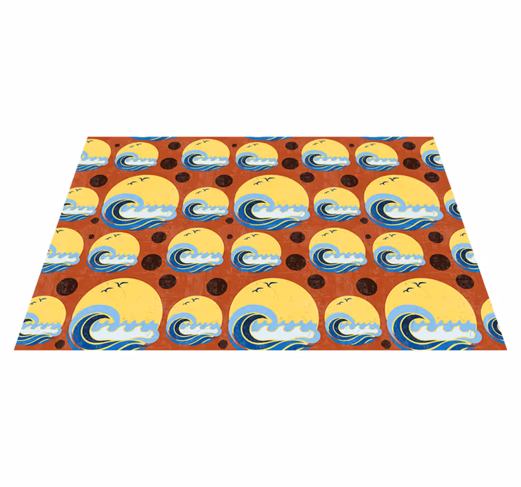 Stylized waves pattern moderno preprogo - TenStickers