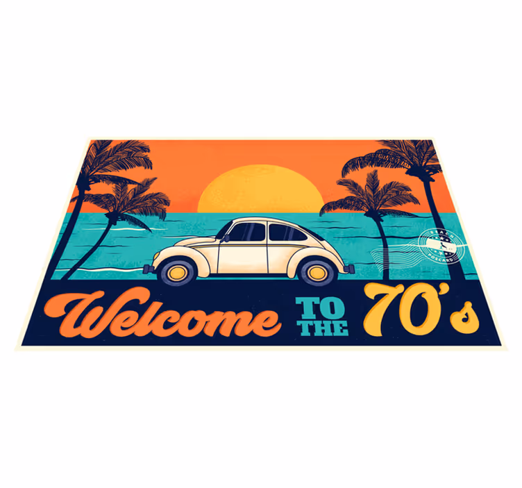 Retro 70's beach scene elegantna pogrinjek - TenStickers