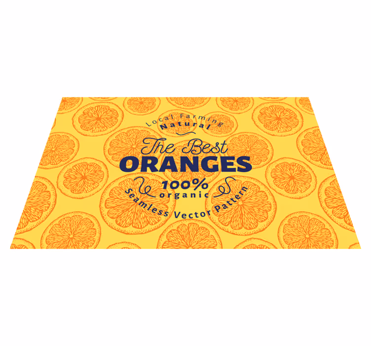 Oranžni pogrinjki za risanje z vzorci citrusov - TenStickers