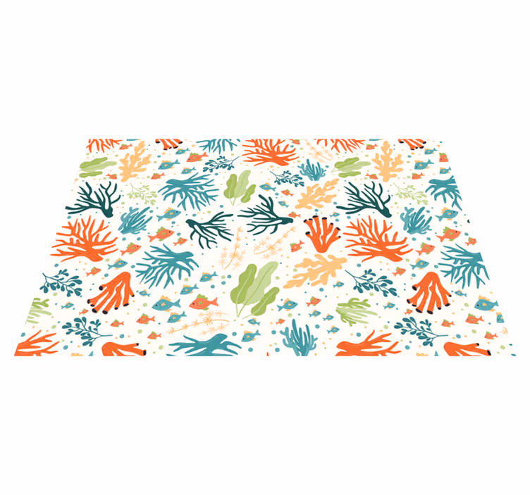 Vibrant coral motif izvirna jedilna podloga - TenStickers
