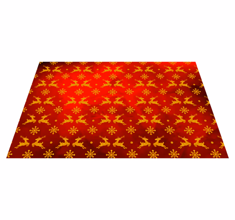 Red reindeer pattern božična pogrinjek - TenStickers
