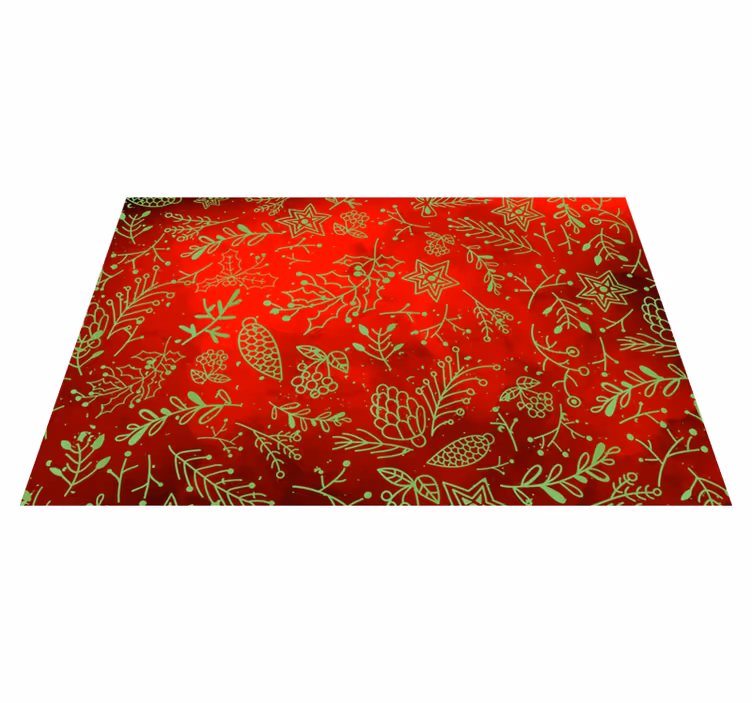Festive red floral božični pogrinec - TenStickers