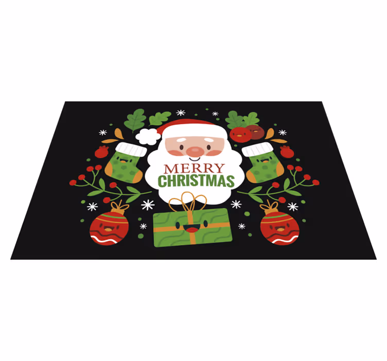 Cheerful santa illustration božična pogrinjek - TenStickers