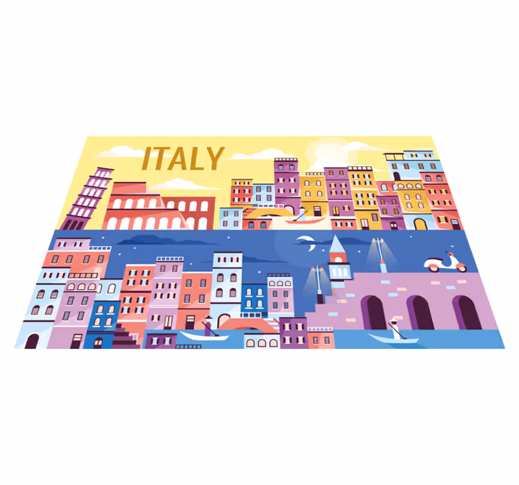 Vibrant italy cityscape pogrinjek z imenom - TenStickers