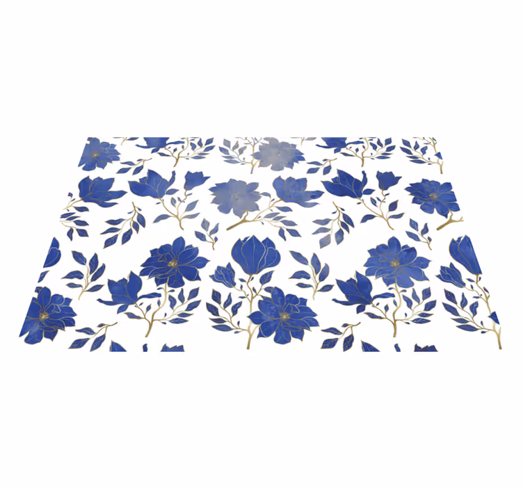 Floral blue pattern izvirna jedilna podloga - TenStickers