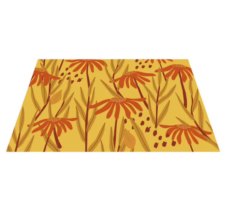 Floral yellow pattern izvirna jedilna podloga - TenStickers