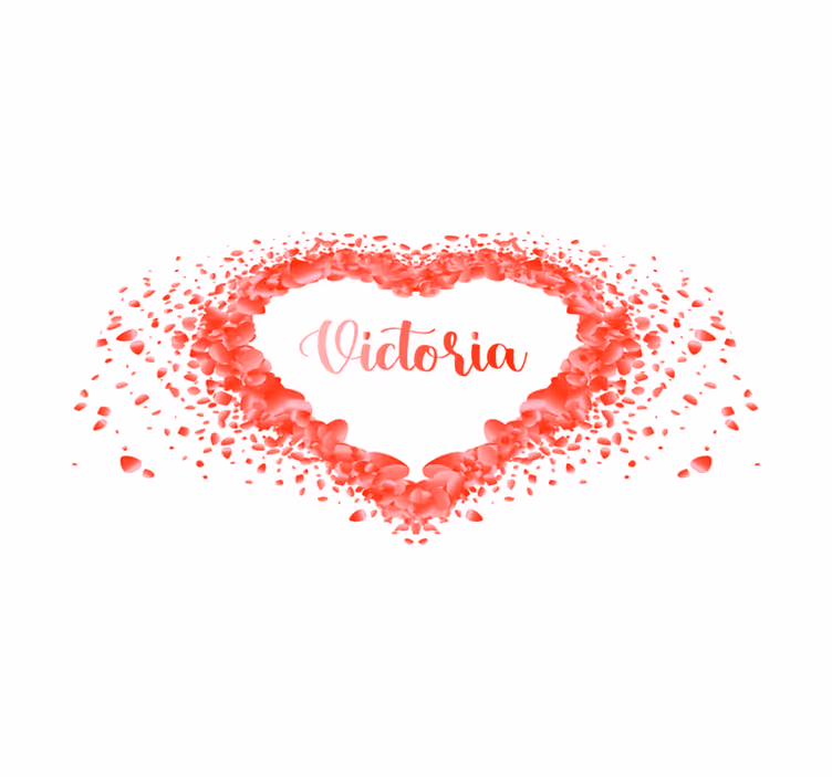 Cvetni listi, ki tvorijo srce z pogrinjki - TenStickers