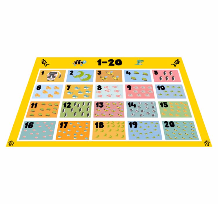 Colorful number chart otroška pogrinjek za mizo - TenStickers