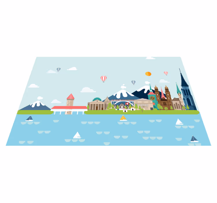 Colorful cityscape scene izvirna jedilna podloga - TenStickers
