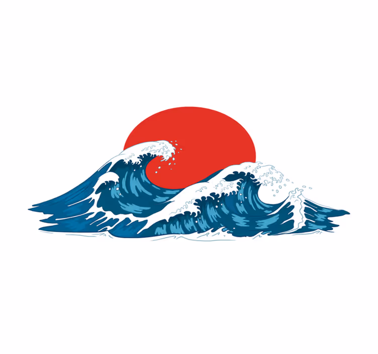 Japonski pogrinjki za restavracije z velikimi valovi - TenStickers