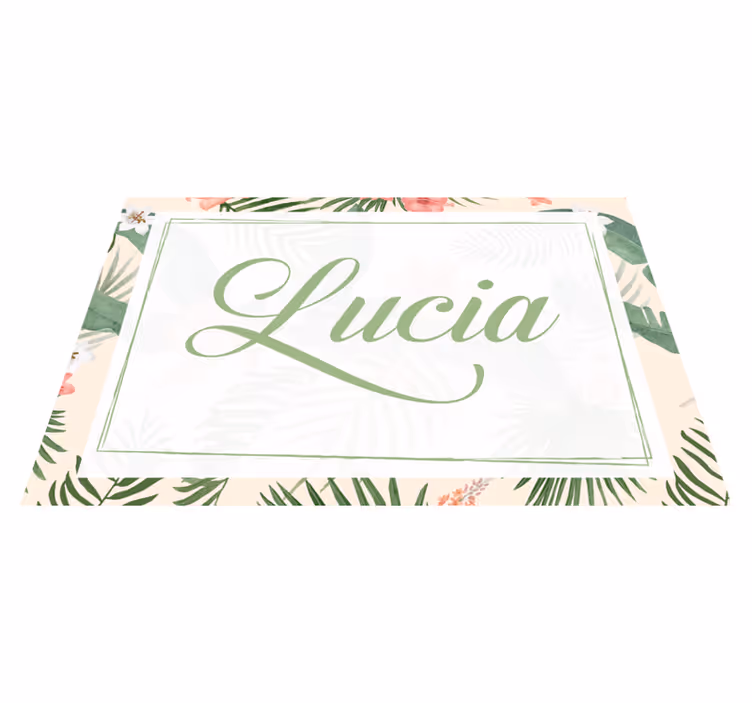 Floral name design pogrinjek z imenom - TenStickers